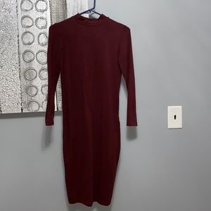American Apparel Burgundy Midi Dress